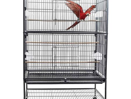 132cm Large Rolling Mobile Bird Cage Birdcage Finch Aviary Parrot Animals Playtop Stand Canary Finch Online Hot Sale