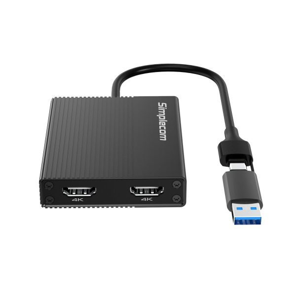 Simplecom DA369 USB 3.0 or USB-C to Dual 4K HDMI 2.0 Display Adapter for 2x 4K@60Hz Extended Screens For Discount