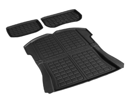 3PCS Car Rear Front Cargo Trunk Toolbox Luggage Rubber Mats for Tesla Model 3 2021-2022 Cheap