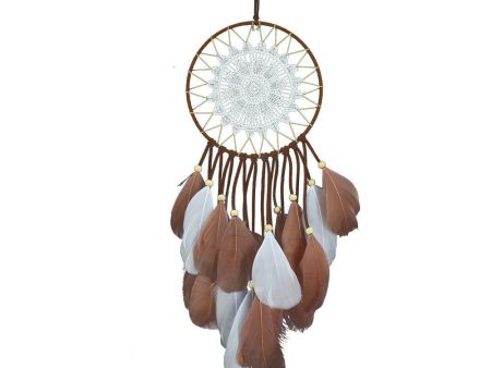 Boho Lace Dream Catcher | White & Brown | 20cm Ring For Sale