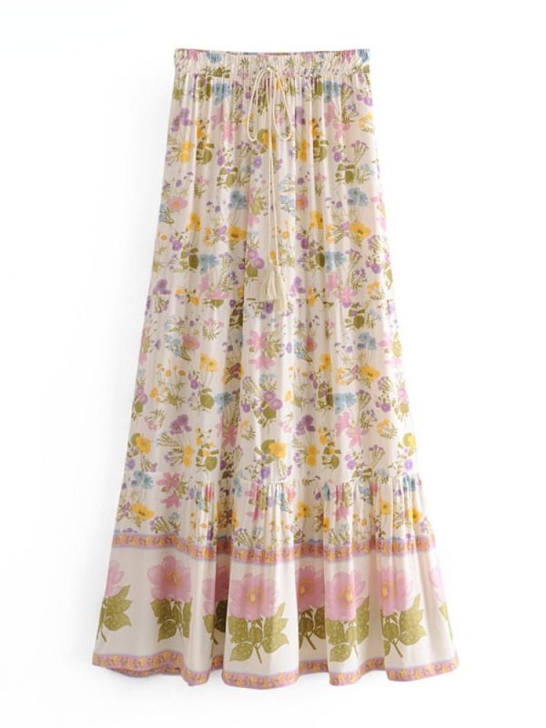 Cute Hippie Love Long Maxi Bohemian Skirt | High Waisted | S-XL Online Hot Sale