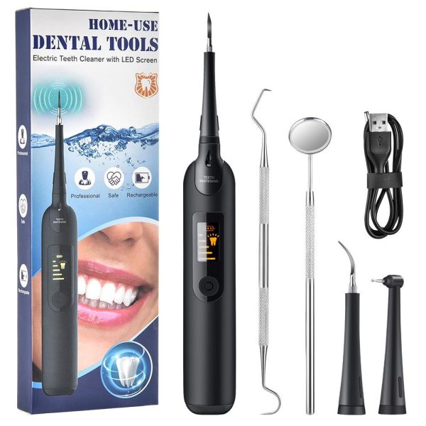 Electric Ultrasonic Dental Tartar Plaque Calculus Tooth Remover Set Kits Cleaner with LED Screen Sale