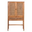 Jasmine Tall Storage Cabinet 90cm 2 Door 1 Drawer Mindi Wood Rattan - Brown Fashion