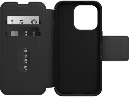 OTTERBOX Apple iPhone 14 Pro Strada Series Case - Shadow Black (77-88564), Military standard (MIL-STD-810G 516.6) on Sale