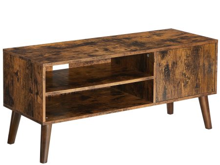 Wooden Look TV Console Stand With Storage Shelf & Cupboard Discount