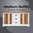 Orville Buffet Table 166cm 2 Door 3 Drawer Solid Acacia Timber Wood -Multi Color on Sale