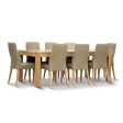 Rosemallow 9pc Dining Set 210cm Table 8 Silver PU Chair Solid Messmate Timber Online Sale