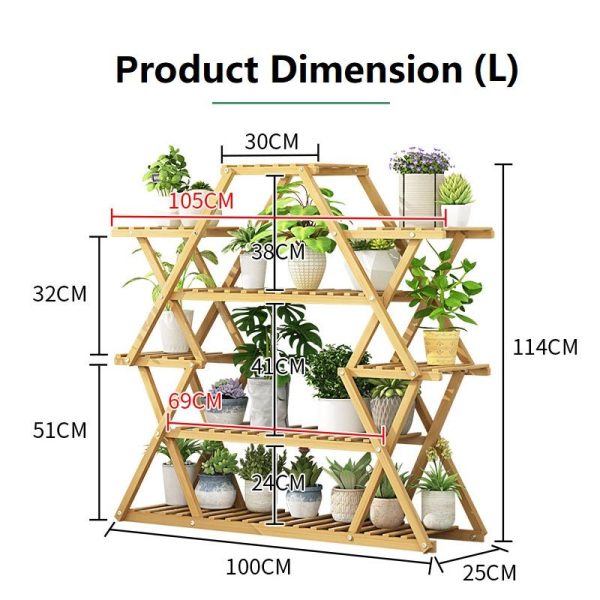 STAR Shape Bamboo Plant Stand Supplier Multi Tier Flower Rack for Indoor Outdoor Large Fashion