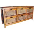 Hyssop Tallboy Wide 6 Chest of Drawers Cane Bedroom Kitchen Bathroom Storage Online now