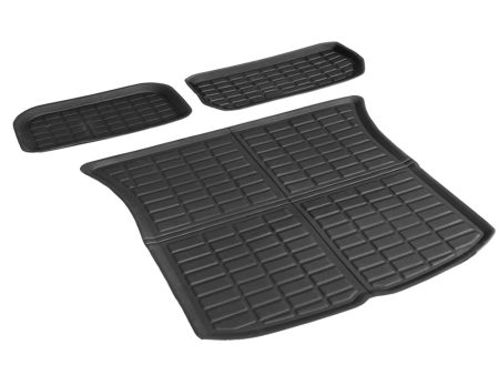 3PCS Car Rear Front Cargo Trunk Toolbox Luggage Rubber Mats for Tesla Model Y 2021-2022 on Sale