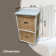 Hyssop 2 Chest of Drawers Cane Bedroom Kitchen Bathroom Storage Tallboy Shelf Fashion