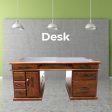 Umber Study Computer Desk 165cm Office Executive Table Solid Wood - Dark Brown Sale