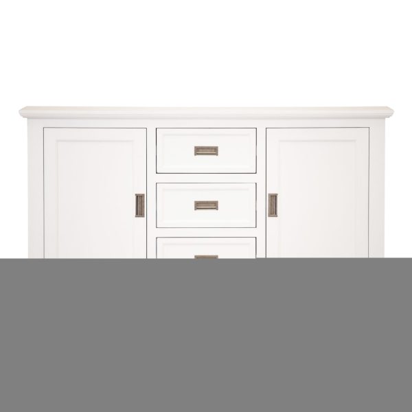 Laelia Buffet Table 166cm 2 Door 3 Drawer Acacia Wood Coastal Furniture -White For Sale