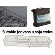 Artiss Velvet Sofa Cover Plush Couch Cover Lounge Slipcover 2 Seater Grey Fashion