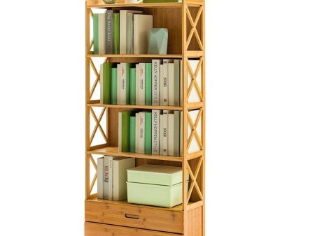 Bamboo Bookshelf Storage Rack Shelf Stand Bookcase Holder Display Drawers Online