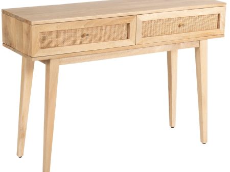 Olearia  Console Table 110cm Solid Mango Timber Wood Rattan Furniture Natural Online Hot Sale