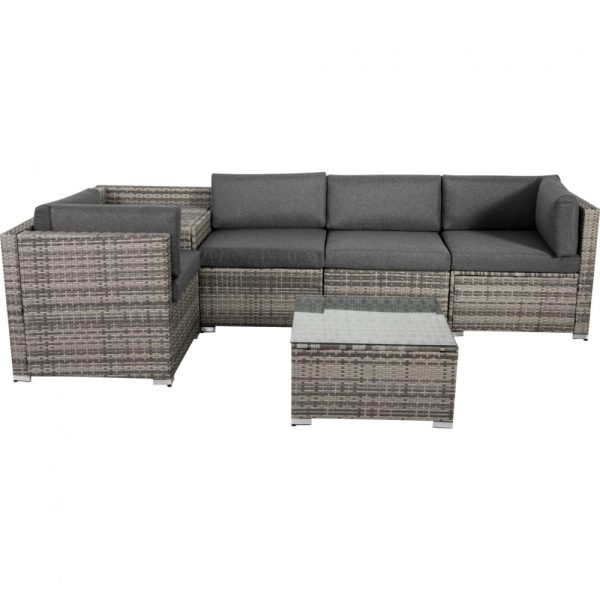 6PCS Outdoor Modular Lounge Sofa Coogee - Grey Online