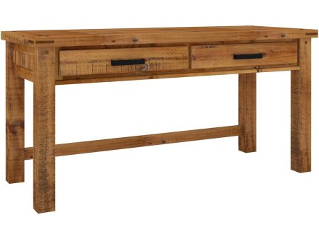 Teasel Study Computer Desk 160cm Office Executive Table Solid Pine Wood - Oak on Sale