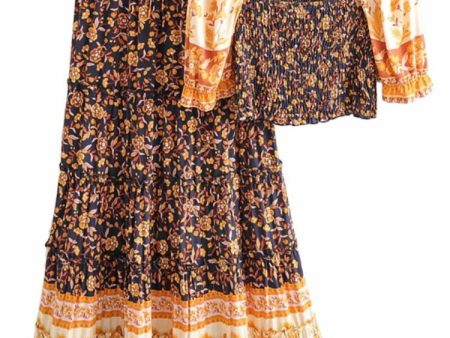 Women s Two Piece Bohemian Spice Outfit |  Off Shoulder Top + Drawstring Skirts 2 | S-L Online