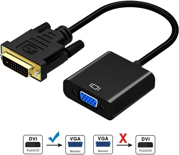 DVI to VGA Adapter,ABLEWE 1080p Active DVI-D to VGA Adapter Converter 24+1 Male to Female Adapter For Discount