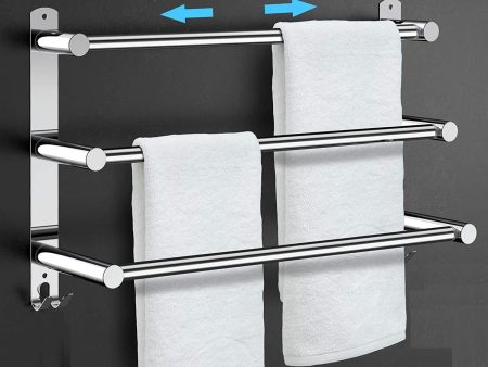 Stretchable 45-75 cm Towel Bar for Bathroom and Kitchen (Three Bars) on Sale