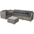 6PCS Outdoor Modular Lounge Sofa Coogee - Grey Online