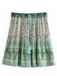 Vintage Styled Green Hippie Skirt | With Tassels | M-L Online