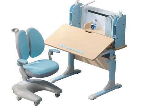 Height Adjustable Children Kids Ergonomic Study Desk Chair Set 80cm Blue AU Supply