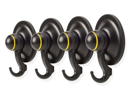 KiahLoc 4PC Black 72mm Suction Hook Removable Online now