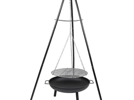 Tripod Garden Fire Pit BBQ Barbecue Cast Iron & Steel Fire Pit Bowl Round Online