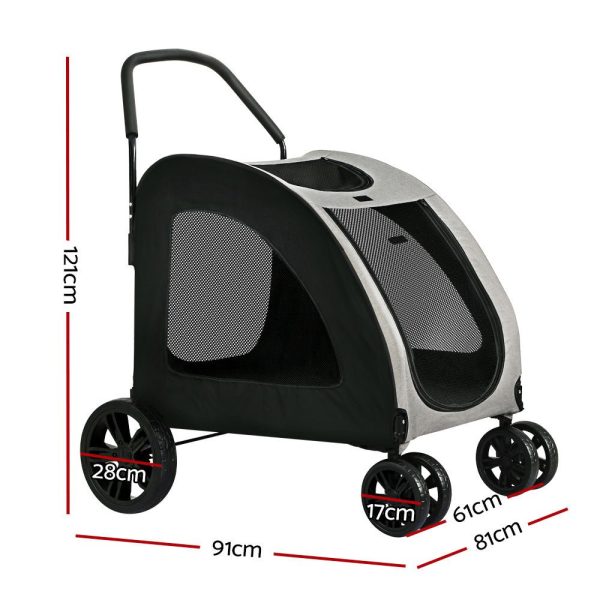 i.Pet Pet Dog Stroller Pram Large Carrier Cat Travel Foldable Strollers 4 Wheels Online Hot Sale