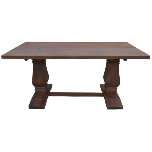 Florence  High Dining Table 200cm French Provincial Pedestal Solid Timber Wood For Sale