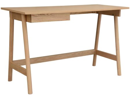 Mindil Office Desk Student Study Table Solid Wooden Timber Frame - Ash Natural Sale