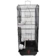 92cm Large Portable Wire Bird Cage Birdcage  Parrot Cage Wooden Stand Pole Feeding Cup Black Online Hot Sale