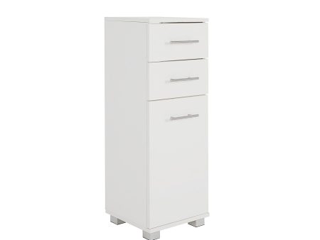 La Bella 88cm White Bathroom Storage Cabinet Drawer Tall Slim on Sale