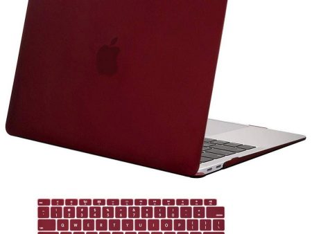 MacBook Air 13 Inch Case 2020 2019 2018, A1932, A2179,A2337 Shell Case Keyboard Cover Wine Red on Sale