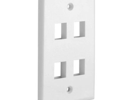 4 Port QuickPort outlet Wall Plate face plate, four Gang White For Cheap