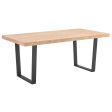 Petunia  Dining Table 180cm Elm Timber Wood Black Metal Leg - Natural Online Hot Sale