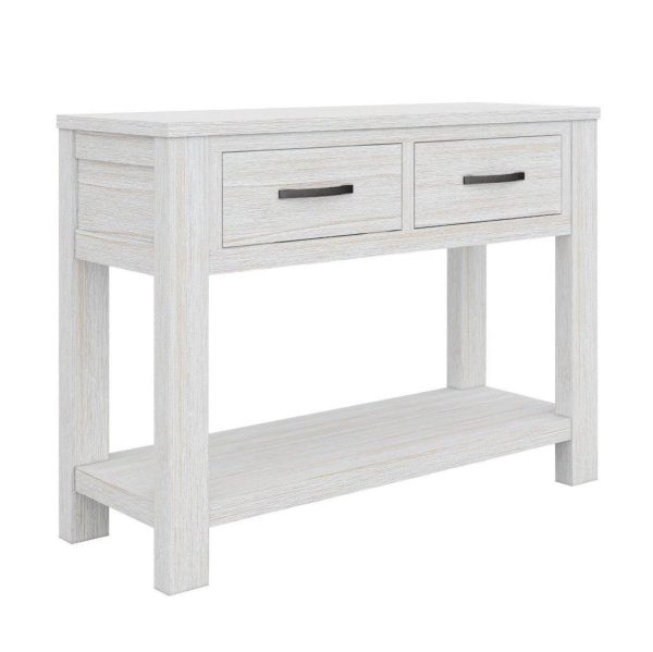 Foxglove Console Hallway Entry Table 110cm Solid Mt Ash Timber Wood - White Online Hot Sale