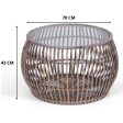 Sage 70cm Glass Topped Rattan Round Coffee Table - Natural Fashion