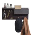 Wood Entryway Coat Rack with 2 Leather Tray(Brown) Online Hot Sale