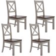 Erica X-Back Dining Chair Set of 4 Solid Acacia Timber Wood Hampton Brown White Online Hot Sale