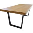 Petunia  Dining Table 180cm Elm Timber Wood Black Metal Leg - Natural Online Hot Sale