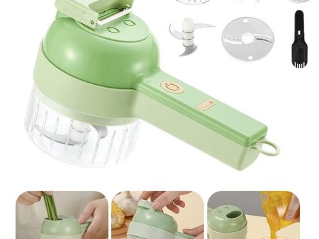 4 In 1 Handheld Electric Vegetable Cutter Multifunction Vegetable Fruit Slicer Supply