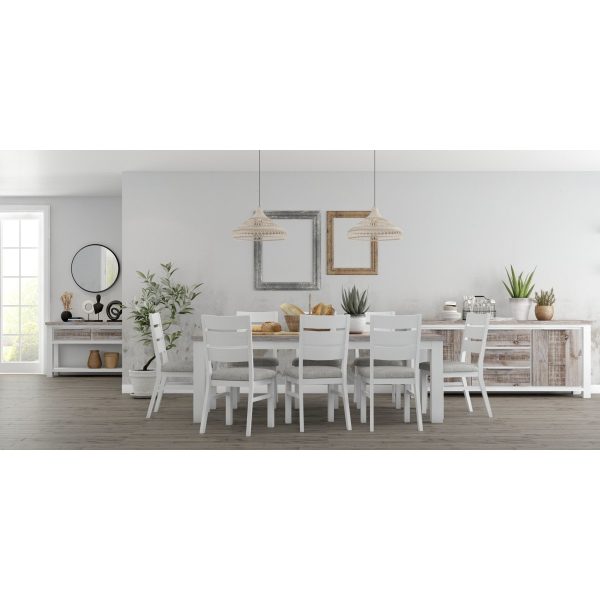 Plumeria Dining Chair Set of 2 Solid Acacia Wood Dining Furniture - White Brush Online now