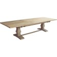 Gloriosa Dining Table 258-348cm Extendable Pedestal Mango Wood - Honey Wash Online Sale