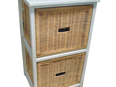 Hyssop 2 Chest of Drawers Cane Bedroom Kitchen Bathroom Storage Tallboy Shelf Fashion