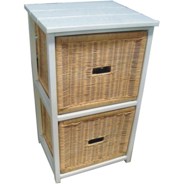 Hyssop 2 Chest of Drawers Cane Bedroom Kitchen Bathroom Storage Tallboy Shelf Fashion