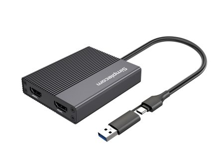 Simplecom DA369 USB 3.0 or USB-C to Dual 4K HDMI 2.0 Display Adapter for 2x 4K@60Hz Extended Screens For Discount