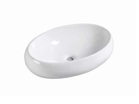 Muriel 40 x 30 x 13cm White Ceramic Bathroom Basin Vanity Sink Oval Above Counter Top Mount Bowl Online